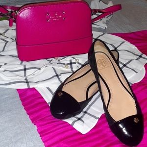 Tory burch black flat shoes 9.5